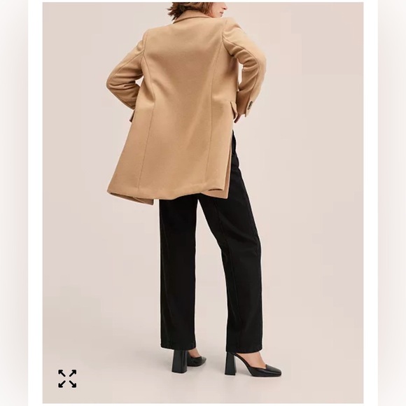 MANGO Lapel Wool Coat - Picture 4 of 5